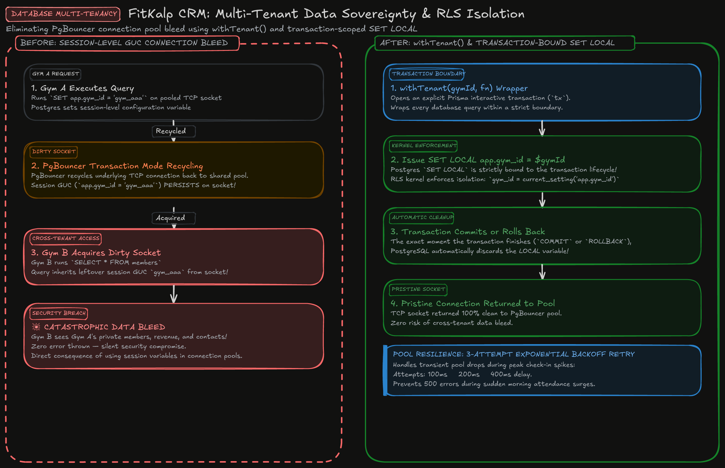 Multi-Tenant Data Sovereignty & RLS Isolation Diagram