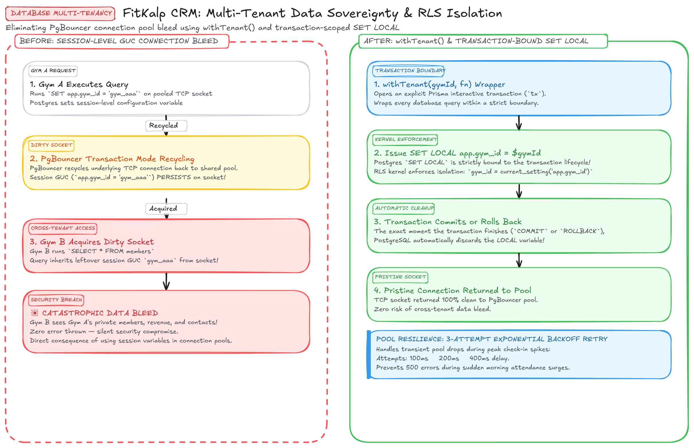 Multi-Tenant Data Sovereignty & RLS Isolation Diagram
